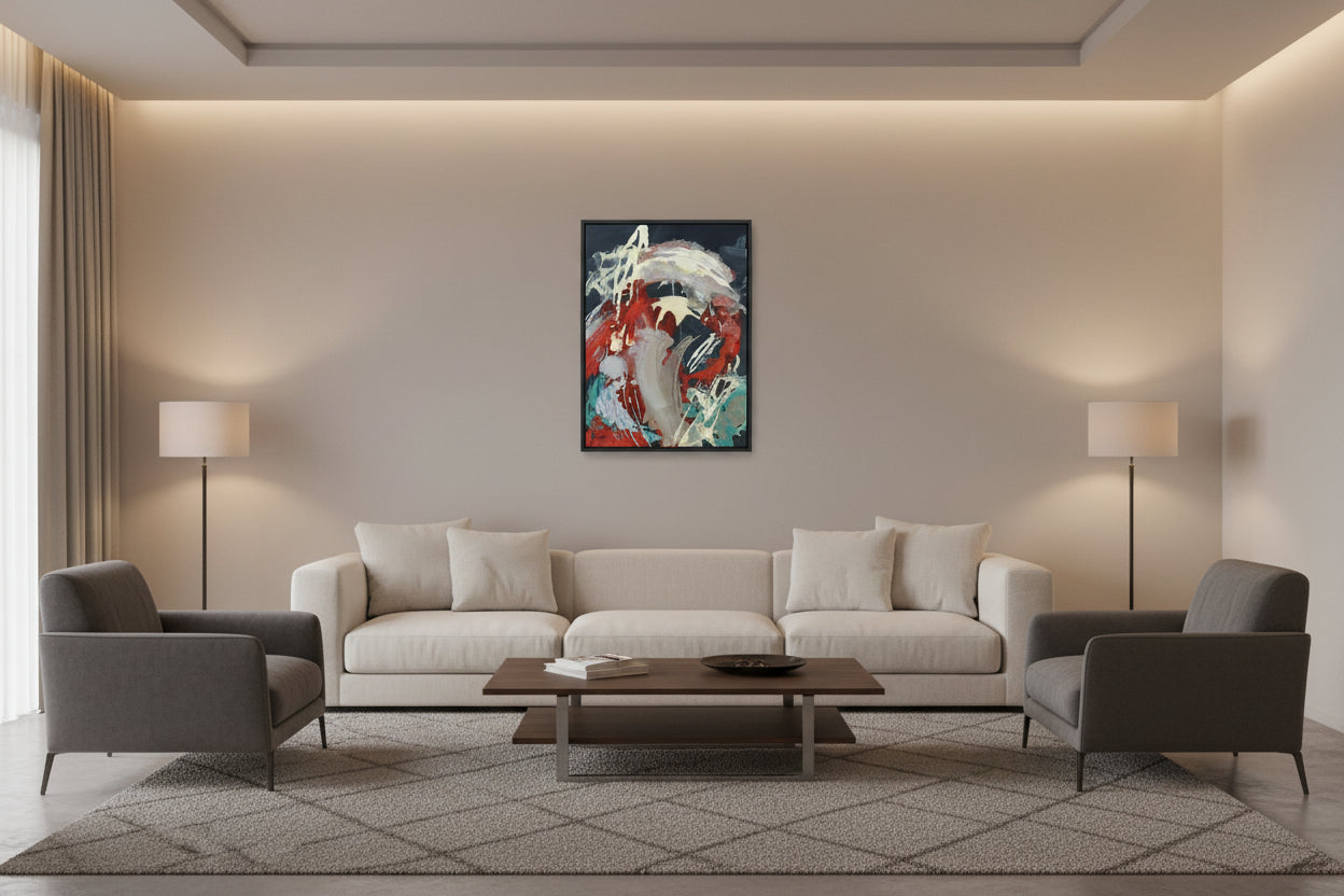 Midnight Orbit - Original Abstract Painting / Elizabeth Elkin