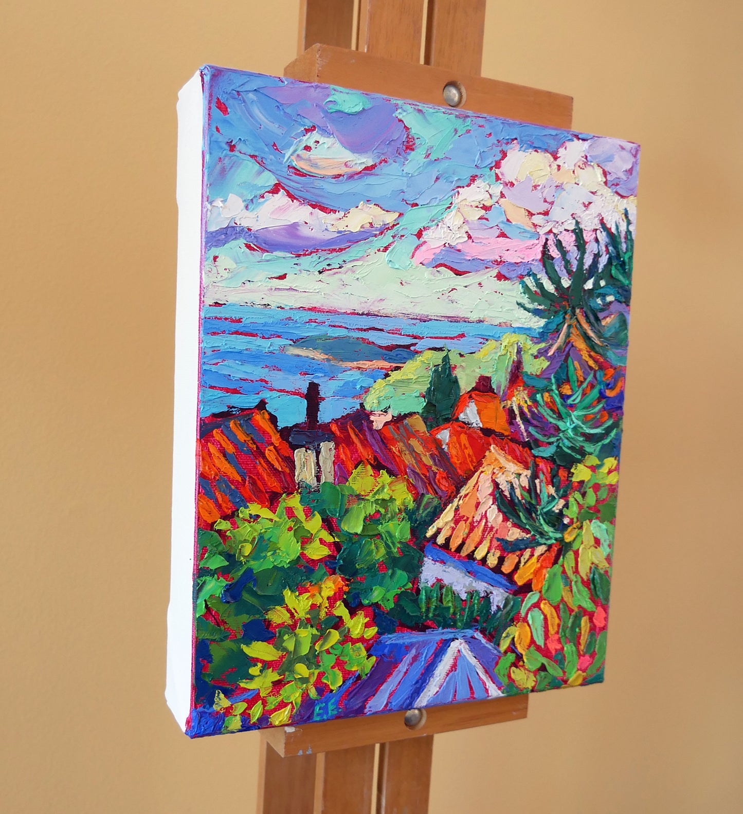 Eze, View From Top Original Oil painting