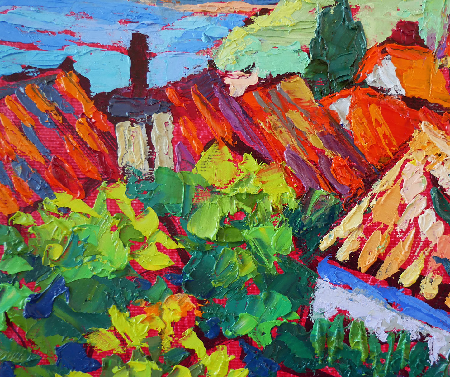 Eze, View From Top Original Oil painting