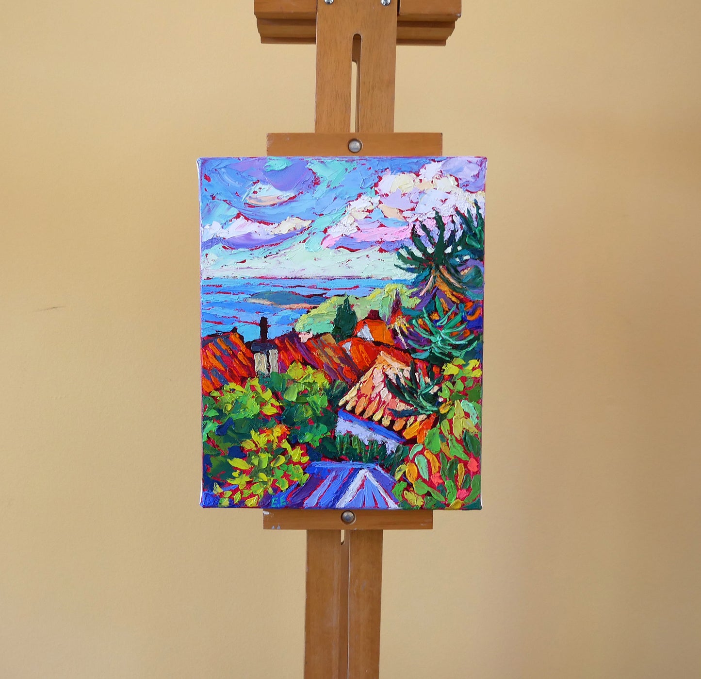 Eze, View From Top Original Oil painting