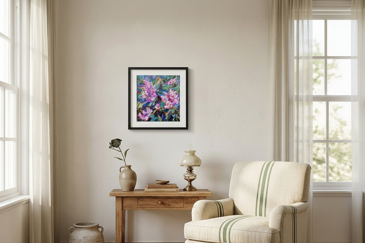 Light Lilac - Original Oil Painting, Palette Knife Floral | Elizabeth Elkin