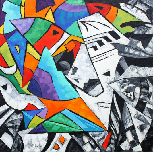 Mask Original Oil Painting