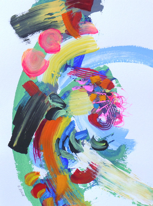 Development — Original Abstract Acrylic Painting on Paper | Elizabeth Elkin