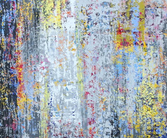 Chromatic Echoes - Original Abstract Painting /Elizabeth Elkin
