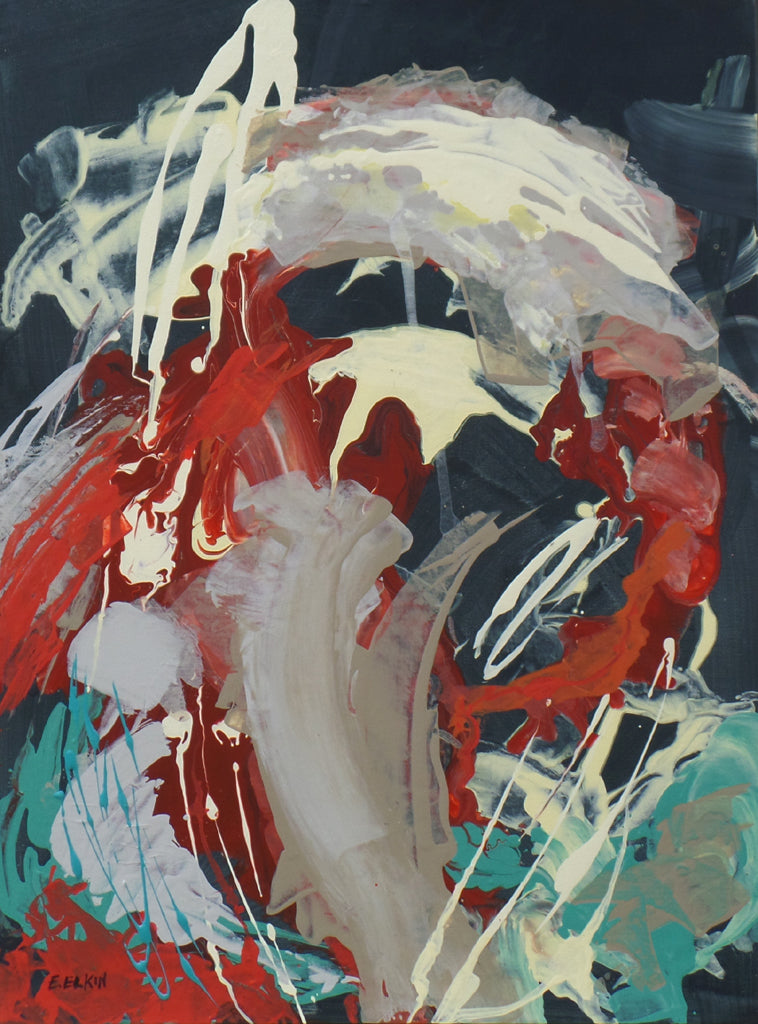 Midnight Orbit - Original Abstract Painting / Elizabeth Elkin