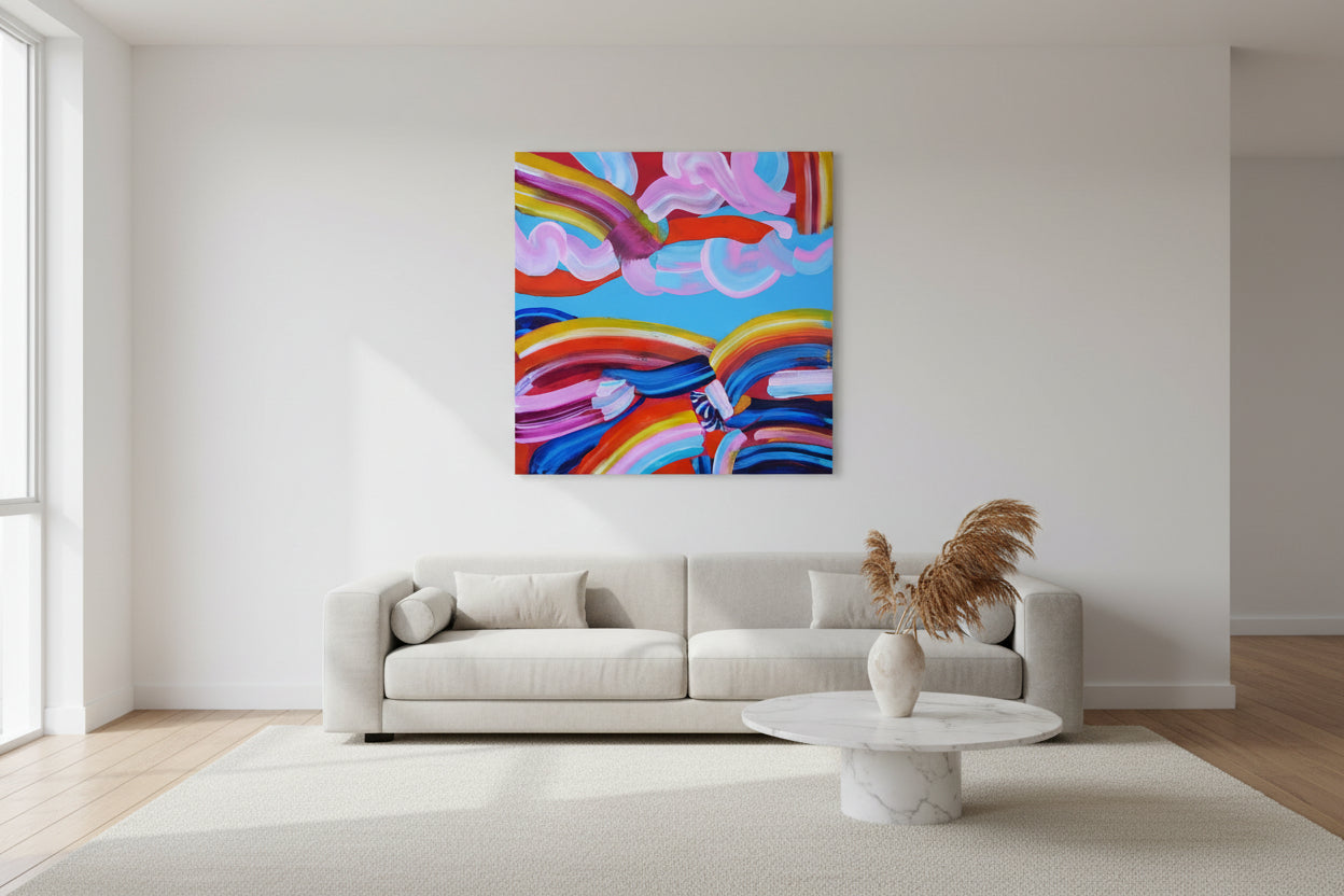 Horizon Arcs - Original Abstract painting Expressionism / Elizabeth Elkin