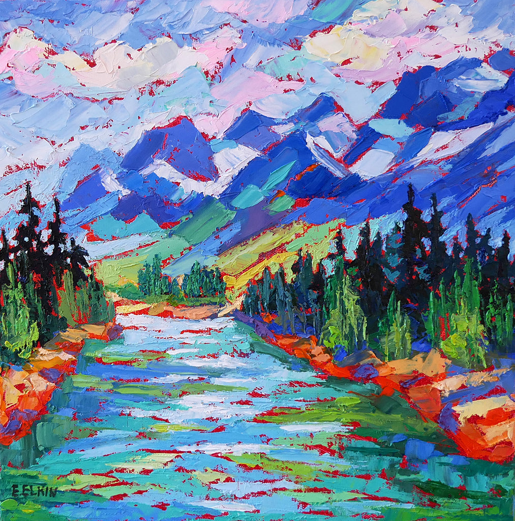 In Banff — Original Oil Painting of Canadian Rockies Landscape | Elizabeth Elkin