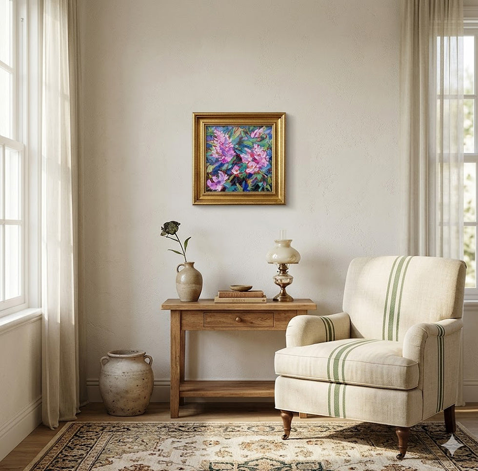 Light Lilac - Original Oil Painting, Palette Knife Floral | Elizabeth Elkin
