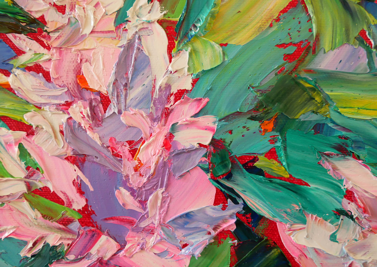 Light Lilac - Original Oil Painting, Palette Knife Floral | Elizabeth Elkin
