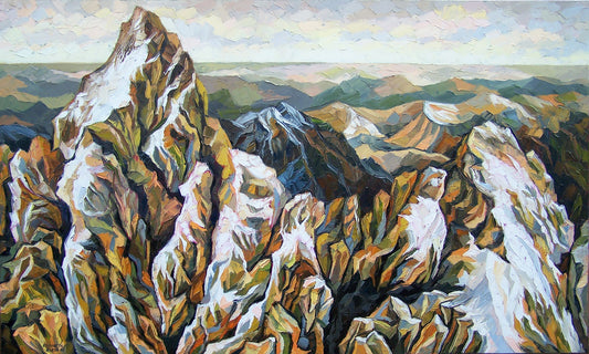 The Mountains -Original Oil Painting Expressionism Landscape Elizabeth Elkin