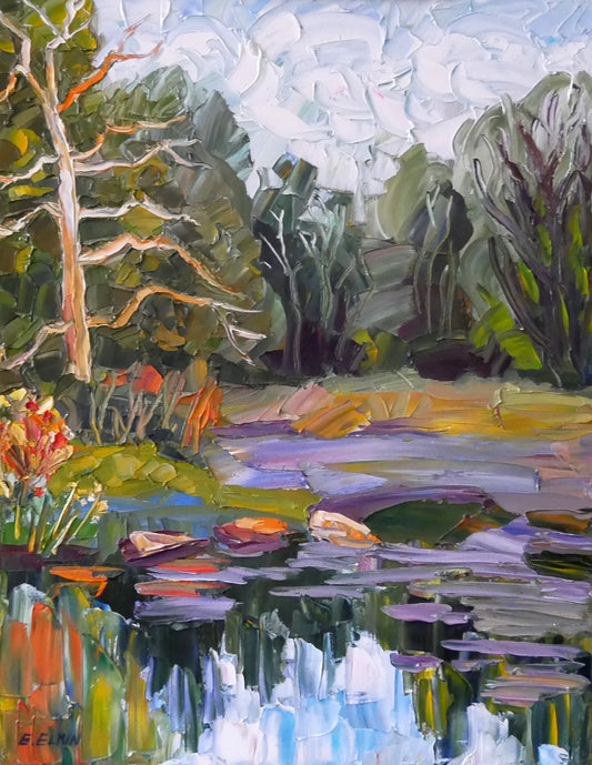 Summer in Mud Lake Original Oil Painting