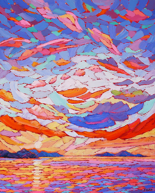 Sunset Original Oil Painting Landscape